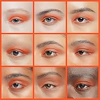 Vista 4 de ISMINE - Paleta de sombra de ojos en polvo naranja mate con alta pigmentación, larga duración, color intenso, la mejor sombra de ojos naranja