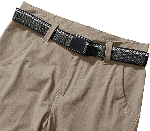 Vista 3 de Pantalones cargo de senderismo para niños y niñas, jóvenes, informales, ligeros, de secado rápido, impermeables, para exteriores, uniformes