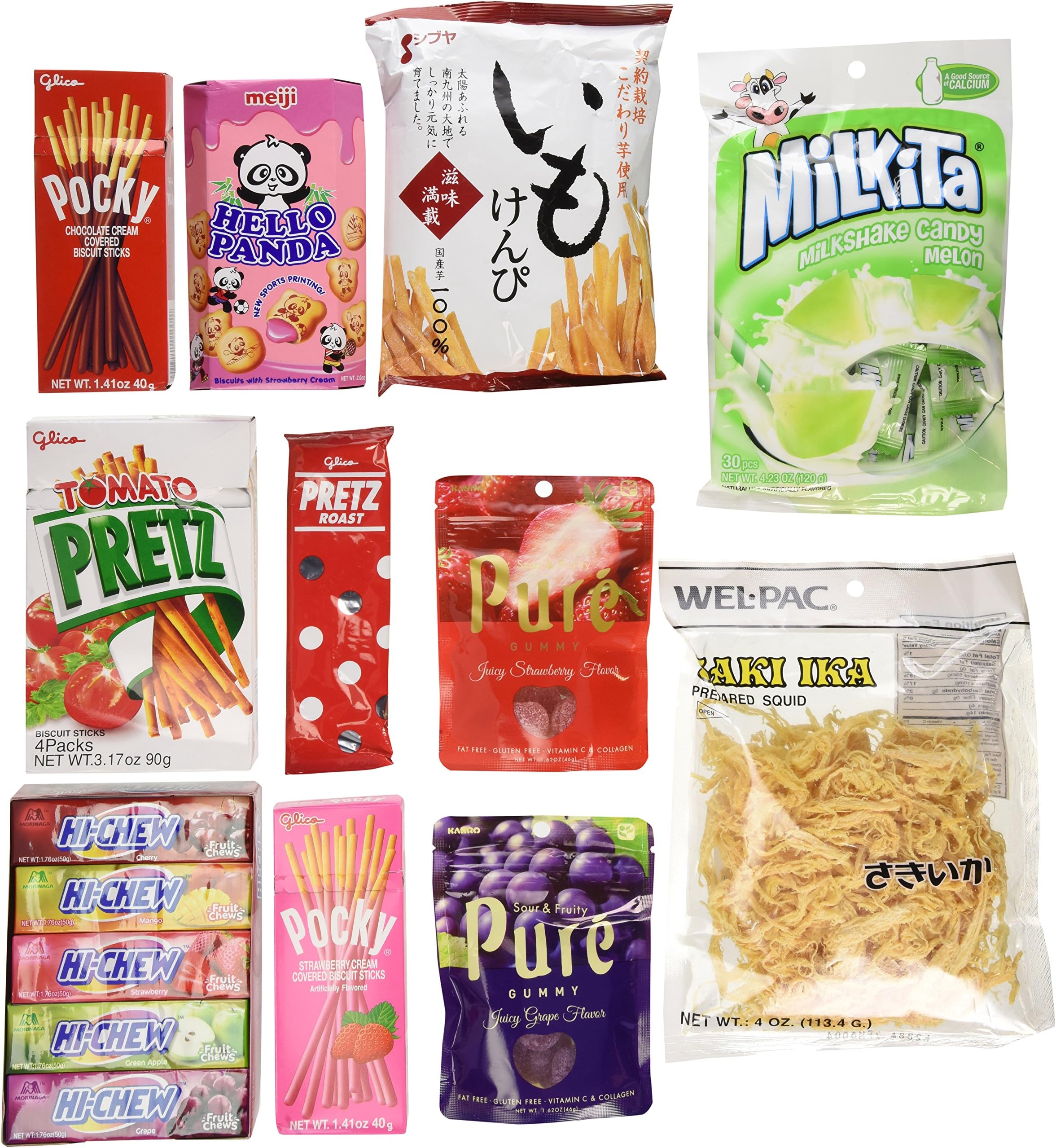 Japanese Classic Candy, Cookies and Snack Japanese Cookies (20 Packs)