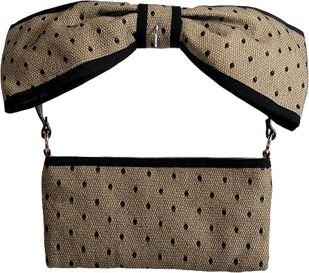 Red Valentino Womens Beige & Black Canvas Shoulder Bag Clutch
