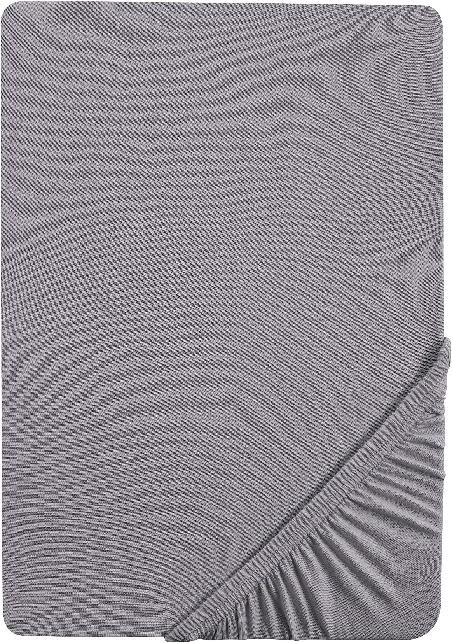 Biberna 12344/001/040 Terry Stretch Fitted Sheet, Silver/Grey, 180 x 200 cm - 200 x 200 cm by Biberna