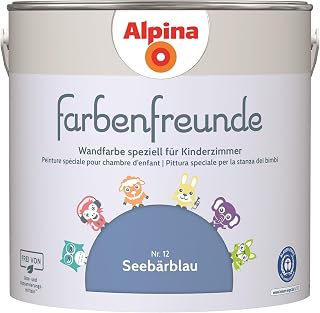 Alpina Farbenfreunde – Nr. 12 Seebärblau – Wandfarben speziell für Kinderzimmer 