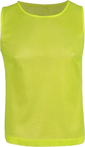 Miniatura 6 de LITEMESH Pinnies (Juego de 12/24 Chalecos de Práctica) Pinnies Juveniles, Petos para Deportes Juveniles y Chalecos de Scrimmage 12-amarillo neón +
