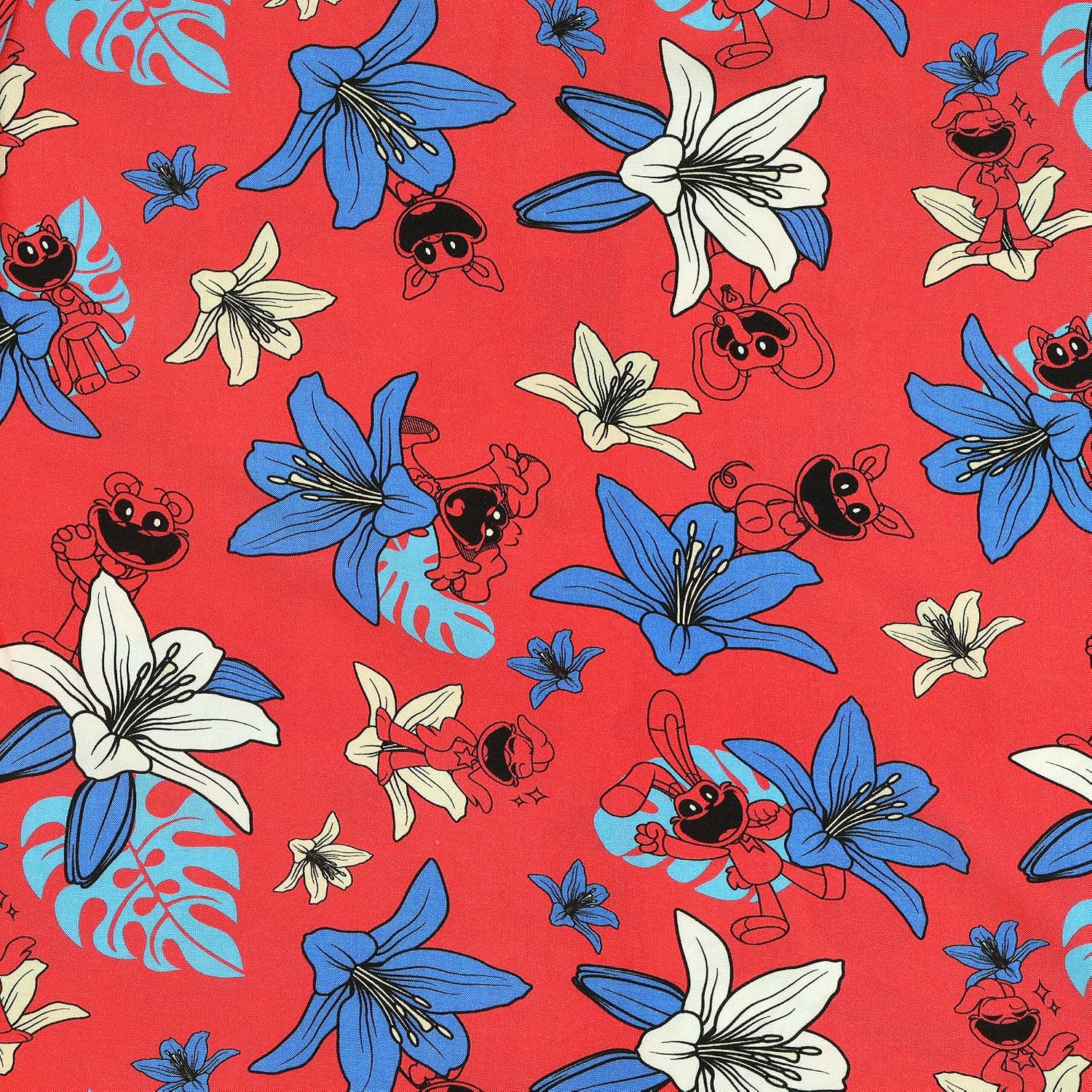 Poppy Playtime Hawaiian Shirt Boys' Tropical Print Button-Up Woven Top