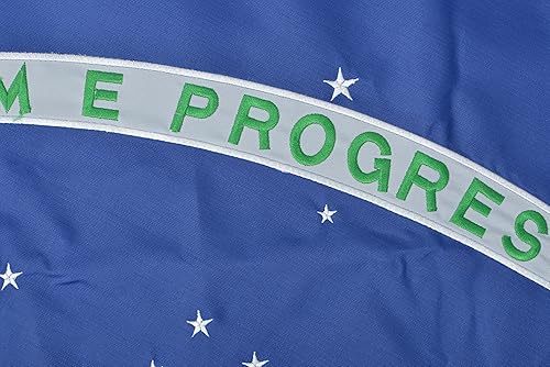 Miniatura 2 de Bandera brasileña bordada de nailon 210D de 3 x 5 pies para exteriores