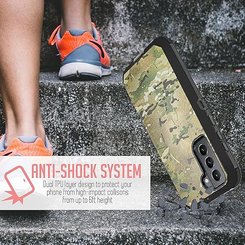 Miniatura 8 de Funda diseñada para Samsung Galaxy S21 FE 5G, protección de cuerpo completo, resistente con clip para cinturón con protector de pantalla integrado,