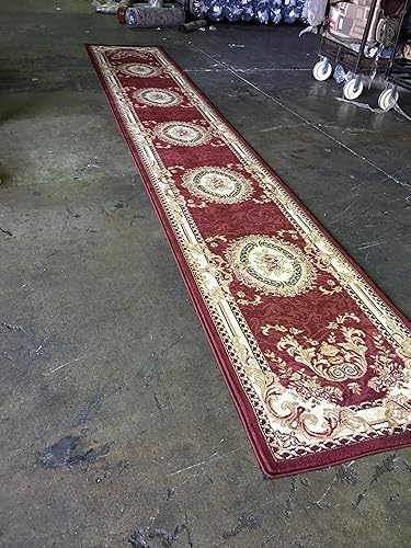 Miniatura 3 de Alfombra tradicional Aubusson larga floral persa de 330.000 puntos, diseño 602 (31 pulgadas x 15 pies 8 pulgadas)