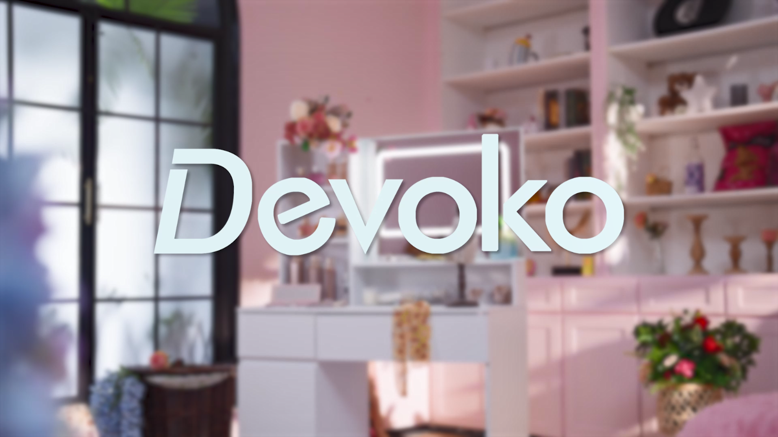 Toeletta Trucco Con Luci LED Devoko - 90x40x135cm, 2 Cassetti, Regolabile, Bianco - Foto 11