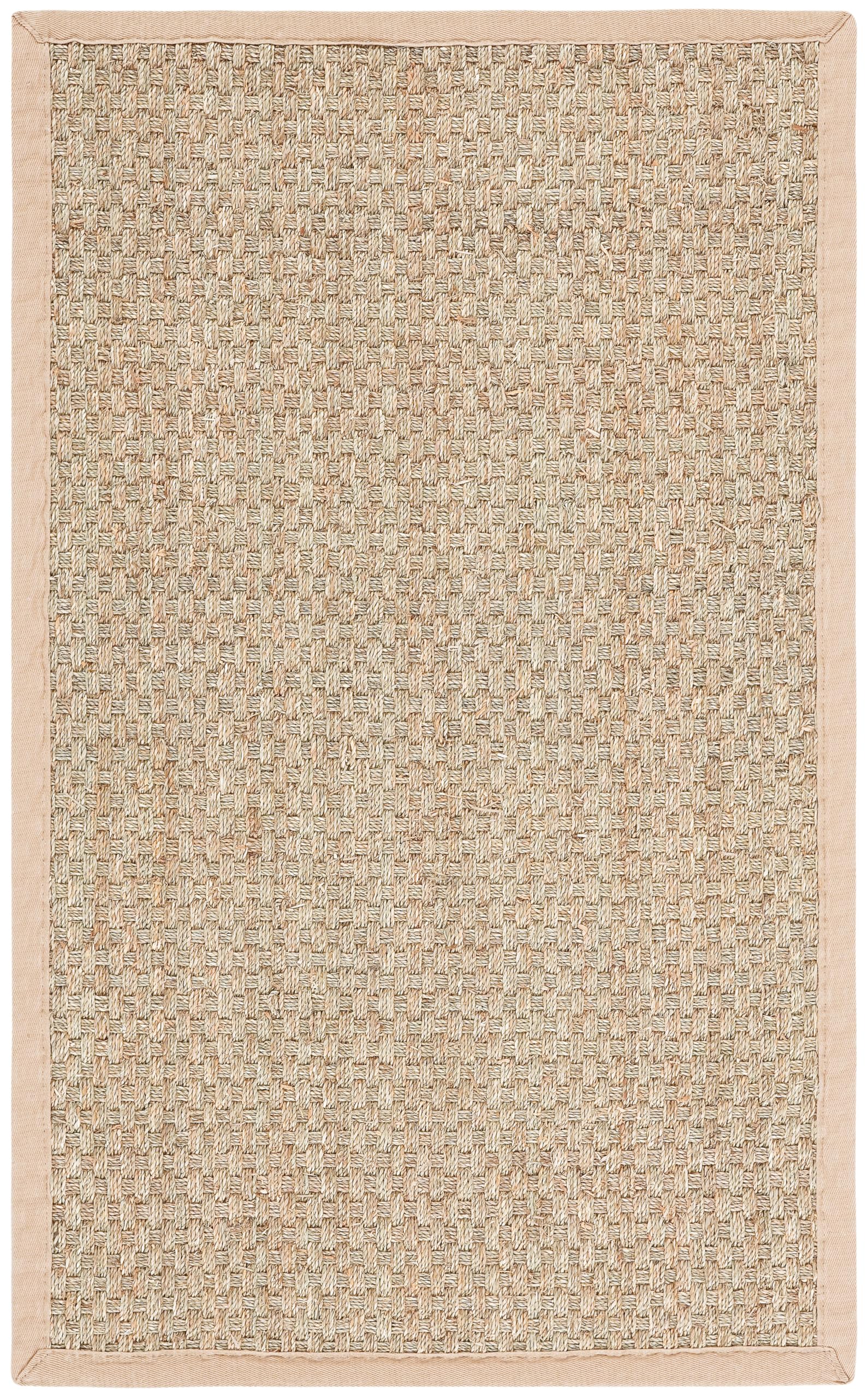 Safavieh Naturfaser Teppich für Wohnzimmer, Esszimmer, Schlafzimmer - Natural Fiber Collection, Kurzer Flor, Natur und Beige, 213 X 213 cm