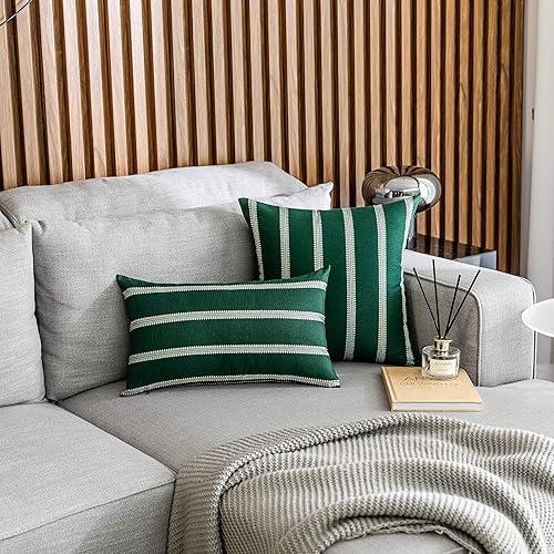 Vista 46 de Home Brilliant Large Stripe Decorative Pillow Covers Euro Shams Cover for Living Room, 24x24 inches(60x60 cm) Set of 2, Tan