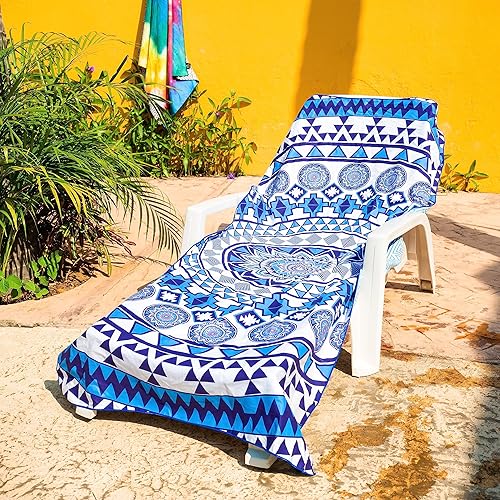 Miniatura 4 de Elite Trend - Toalla de playa ligera para viajes, tamaño XL, de 78 x 35 pulgadas, para natación, alberca o yoga, color azul (Blue Angel)