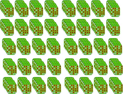 Miniatura 8 de Regal Bingo - Tarjetas de bingo con diapositivas obturadoras - 8 x 9 pulgadas - Cartulina verde de 5 capas - Fácil de leer - Sin duplicados -