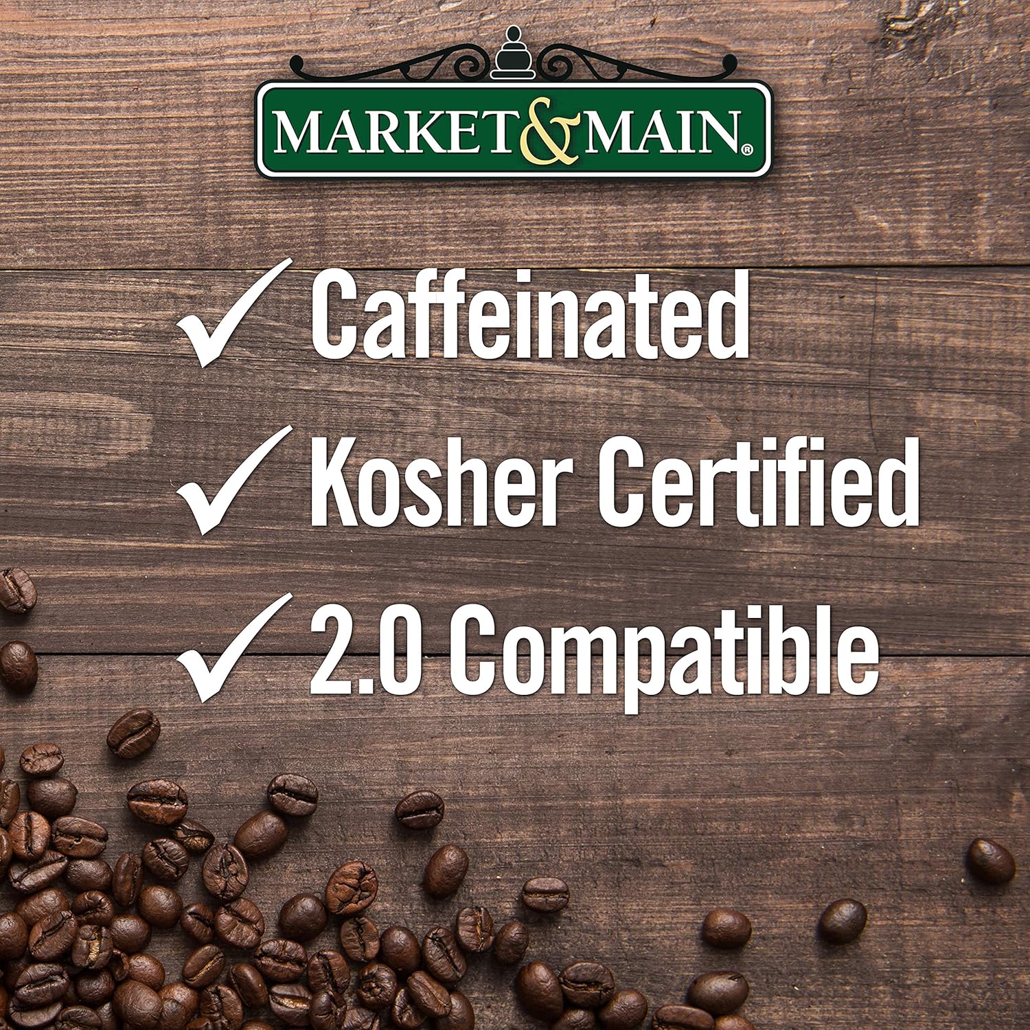 Market & Main OneCup, Peppermint Bark, Compatible with Keurig K-cup Brewers, 12 Count