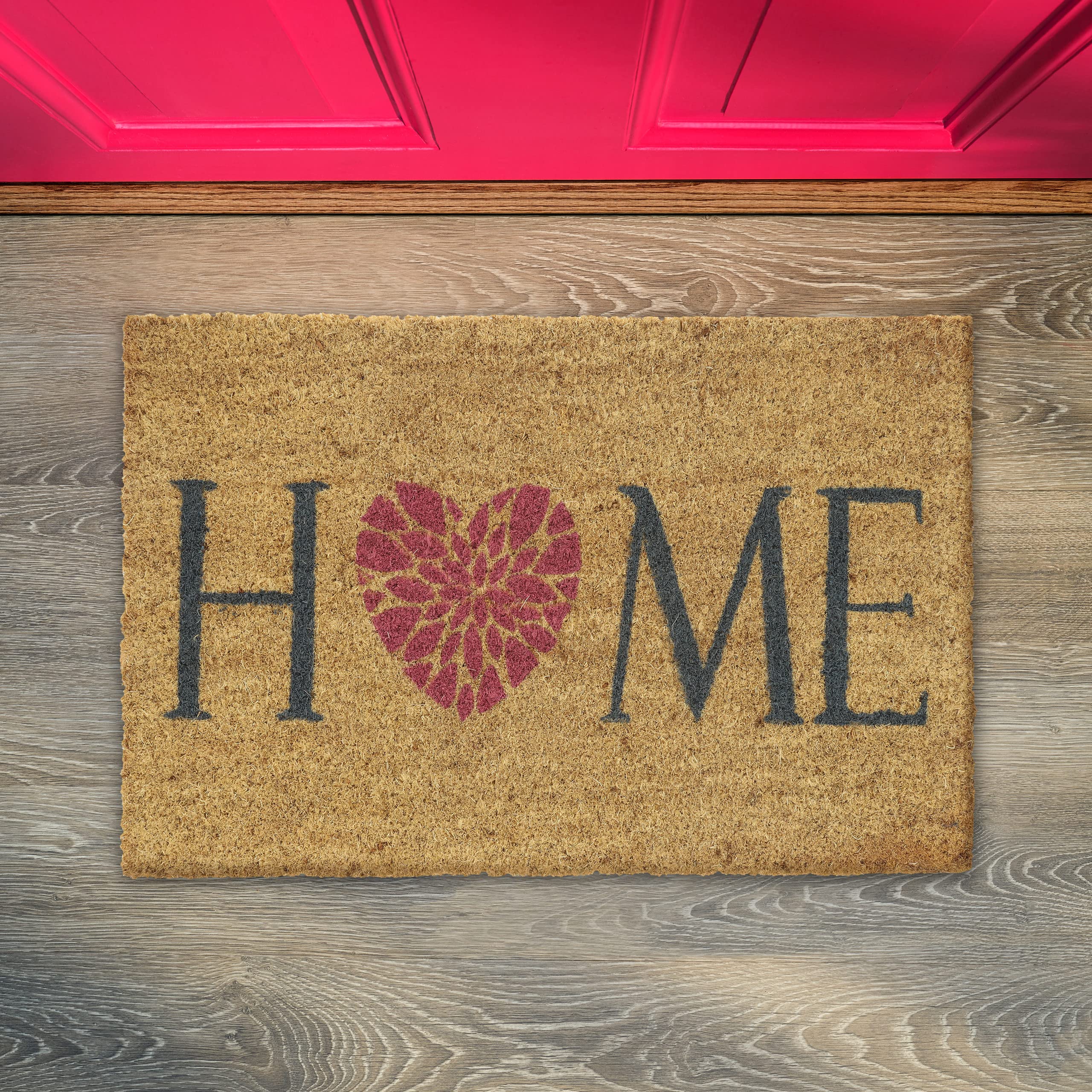 HANSE Home Zerbino in stile cocco con fondo in PVC antiscivolo, per porta, per ingresso ed esterni, marrone, diversi motivi 45 x 70 cm, colore: Hello & Bye