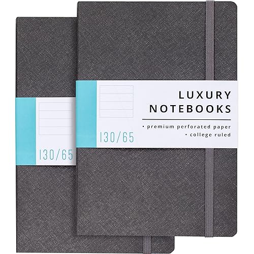 Papercode Luxury Lined Journal Notebooks- Journals For Writing w/ 130 Perforated Pages- Perfect Notebooks for Work, Travel, College- Journal for Men and Women- Soft Cover (2 Pack, Blue)
