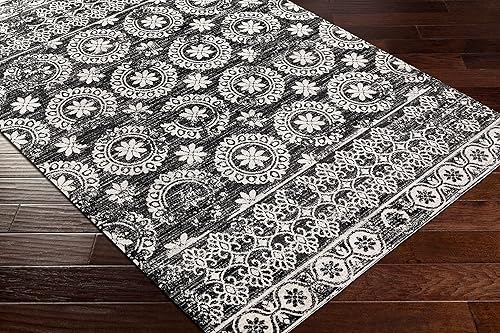 Miniatura 3 de Mark&Day William - Alfombra lavable tradicional de 6 x 9 pies, color negro, azul y beige, para sala de estar, dormitorio o cocina (6.7 x 9 pies,