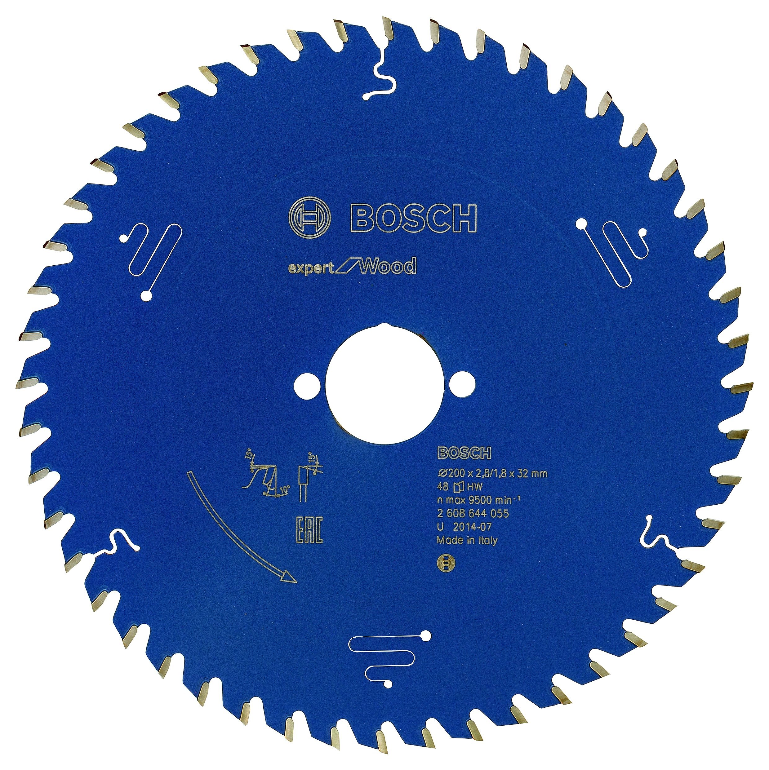 Bosch Professional Kreissägeblatt Expert for Wood (Holz, 200 x 32 x 2,8 mm, 48 Zähne, Zubehör Kreissäge)