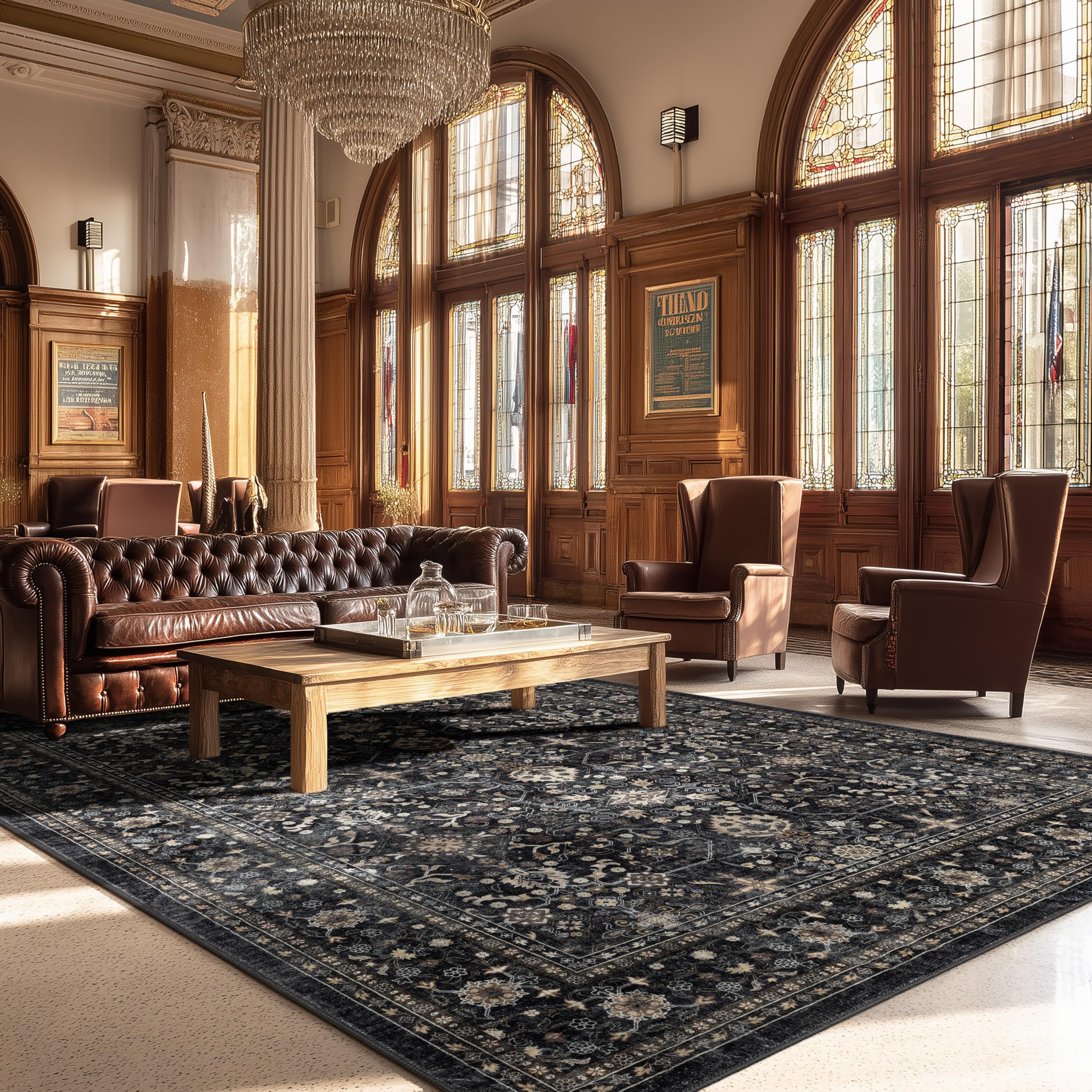 Best High Traffic Area Rugs 2026: 5 Washable Picks Rated 2 Ruaruarug Washable Area Rug 8×10 for Living Room, Ultra Soft, Black Grey — product photo