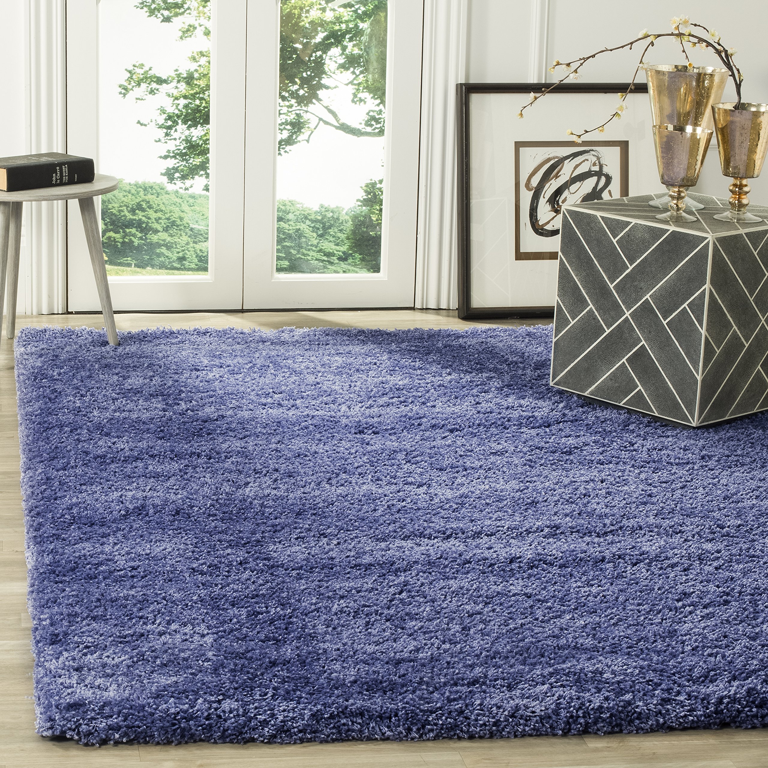 SAFAVIEH California Shag Collection Area Rug - 5'3" x 7'6", Periwinkle, Non-Shedding & Easy to Clean, Ultra Plush Thick Pile, Ideal for Living Room,