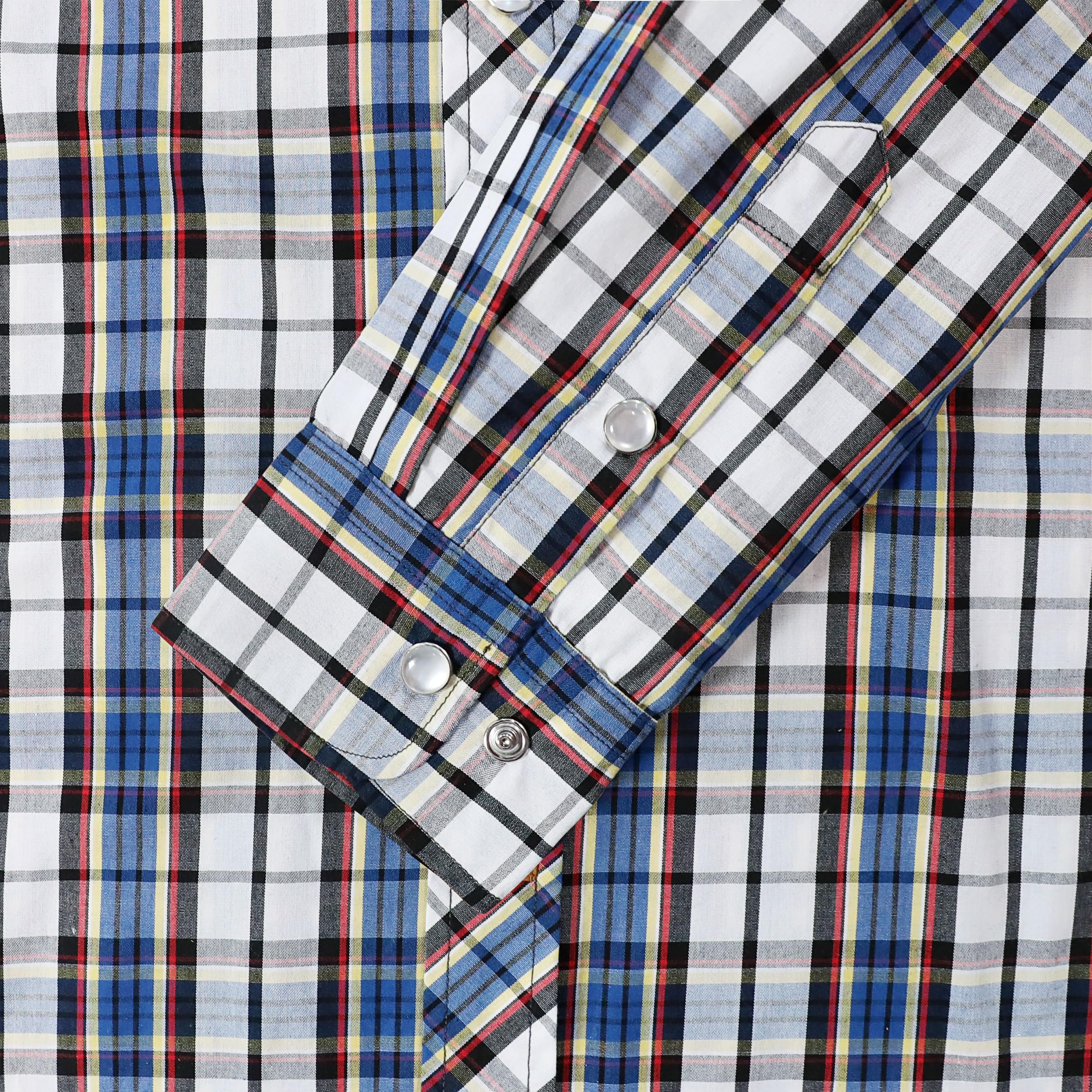 Dubinik® Camicia Uomo Quadri Bottoni Vintage Casual Camicia con Bottoni Automatici Western Camicia Cowboy Uomo Regular Fit