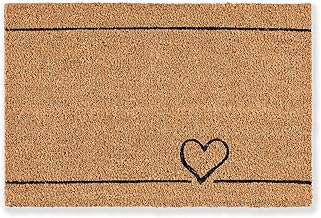 Paillasson Coco Coeur Lignes Design - Chemin de propreté 40x60 cm - paillasson intérieur - Tapis Coco antibactérien - matériau Naturel