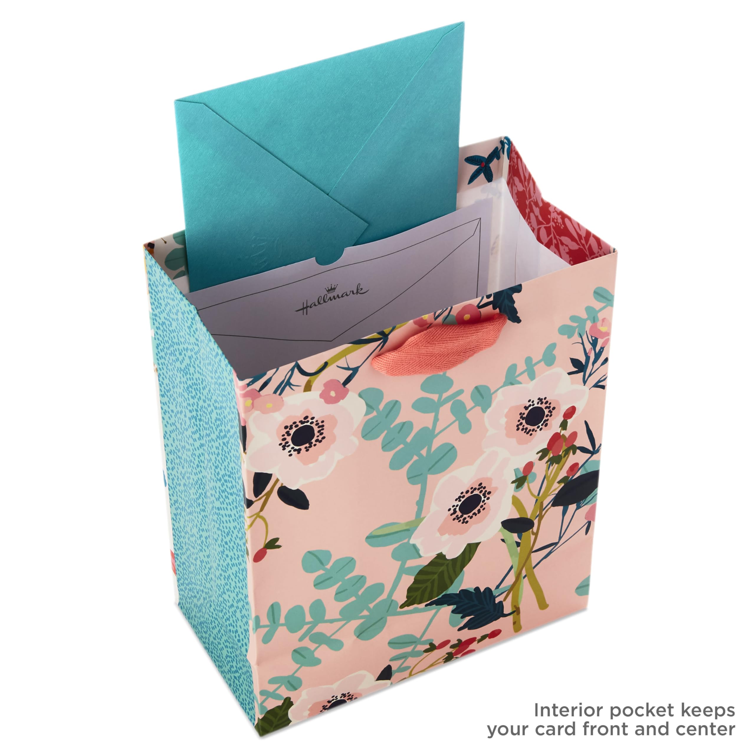 Hallmark 9" Medium Gift Bag with Tissue Paper (Bright Flowers) for Valentine's Day, Easter, Birthdays, Bridal Showers, Weddings, Baby Showers, Mother's Day