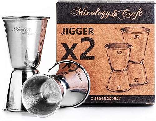 Juego de jigger de barra para camareros  Herramienta de medición de doble jiggers  2 jigger de cóctel de acero inoxidable con capacidad para  oz a 1 disponible en Yaxa Peru