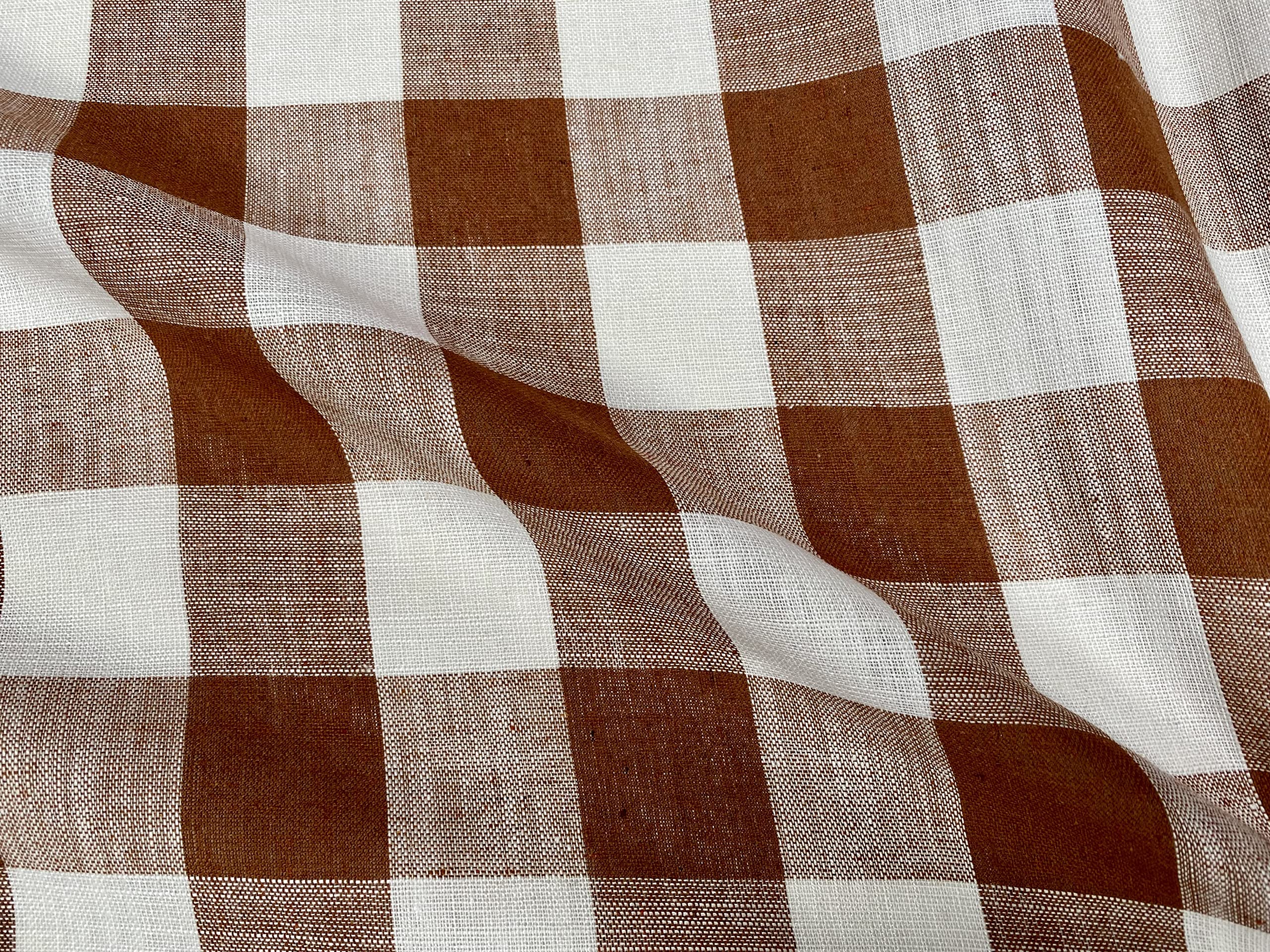 Gingham Linen Checked Fabric Check Material Buffalo Plaid, Dressmaking, Curtains, Home Furnishing - Image 2