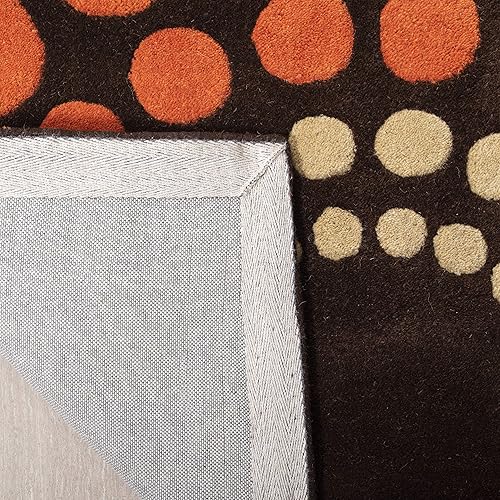 Miniatura 4 de SAFAVIEH Soho Collection SOH788B - Alfombra redonda de lana y viscosa de 6 pies, hecha a mano, color marrón y multicolor