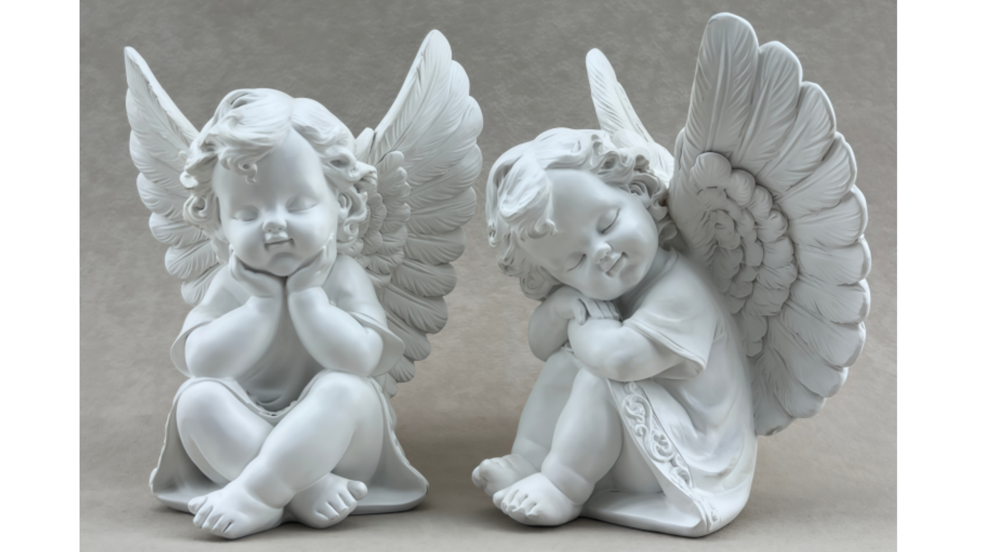 Figura Decorativa Ángel Blanco Resina 4.05x3.62x4.88 in miniatura 7