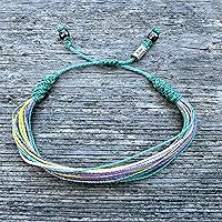 Vista 64 de Colorful Bracelet for Men and Women with Hematite Stones: Handmade Designer Adjustable Multistrand String Knotted Macrame Friendship Bracelet