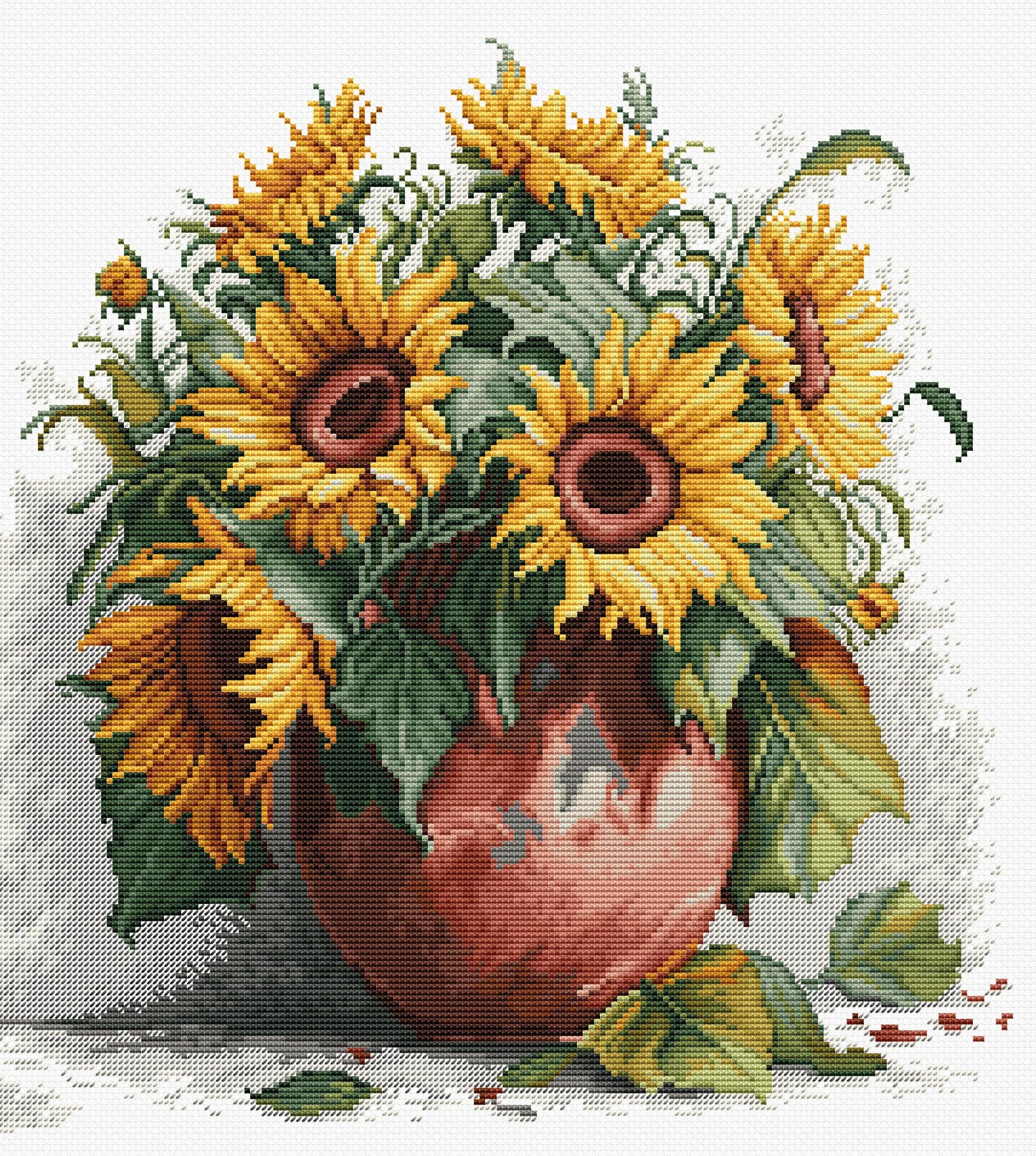 Luca-S Cross Stitch Kit, The Sunflowers,Counted Cross Stitch Kit for Adults, Embroidery Kit, B7021