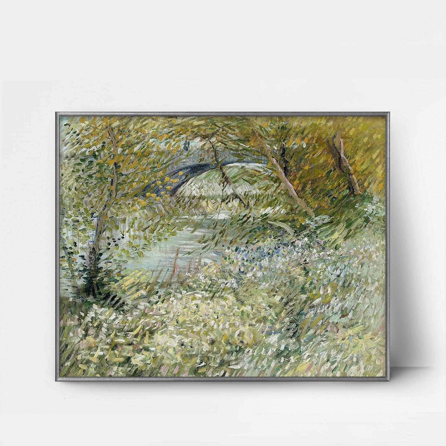 CLOUD NINE PRINTS | River Bank in Springtime, Van Gogh Print - Vintage Seine River Landscape Art, Windy Tree Spring Decor, French Impressionist Wall Art (11x14 Print - Unframed)