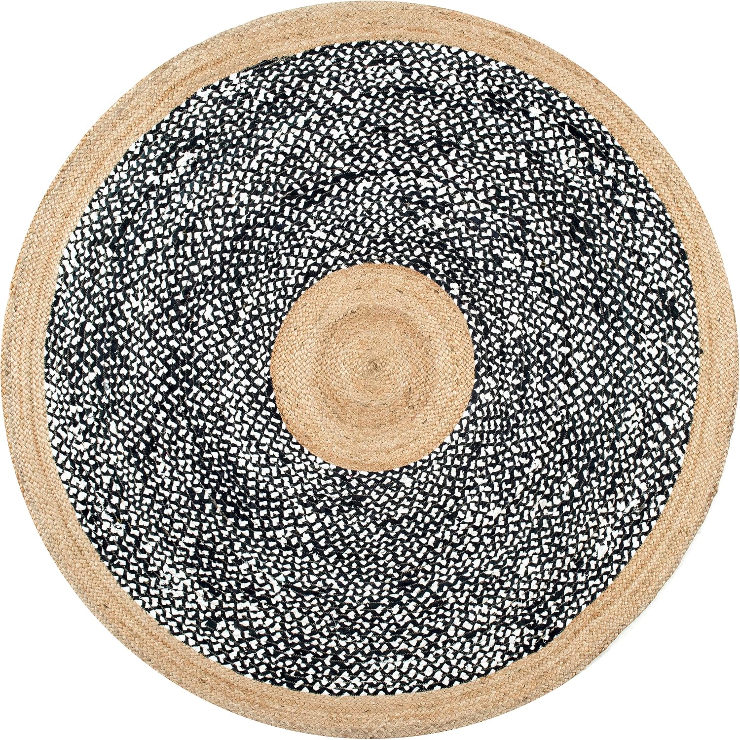 nuLOOM Lesha Natural Fiber Area Rug, 6' Round, Black