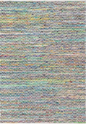 Miniatura 10 de Unique Loom Chindi Chevron Collection - Alfombra rectangular de 7 pies 1 pulgada x 10 pies, color verde y marfil