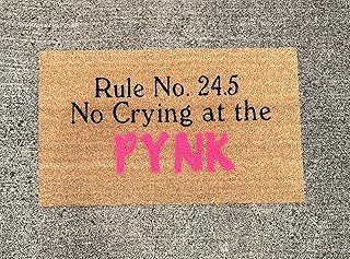Rule No. 24.5 No Crying at The PYNK Doormat, Modern doormats, Alphabet Doormat Home Decor 16x24 Inch