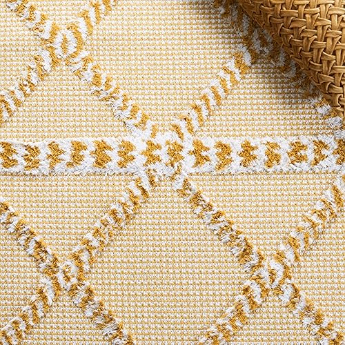 Miniatura 6 de Safavieh Augustine Collection AGT714D - Alfombra marroquí bohemia enrejado rústico con flecos para entrada vestíbulo sala de estar dormitorio cocina