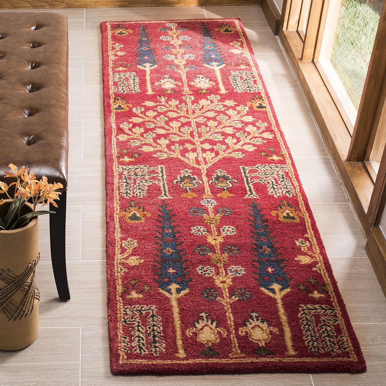 SAFAVIEH Heritage Collection Accent Rug - 2' x 3', Red & Multi, Handmade Traditional Oriental Wool, Ideal for High Traffic Areas in Entryway, Living Room, Bedroom (HG418Q)
