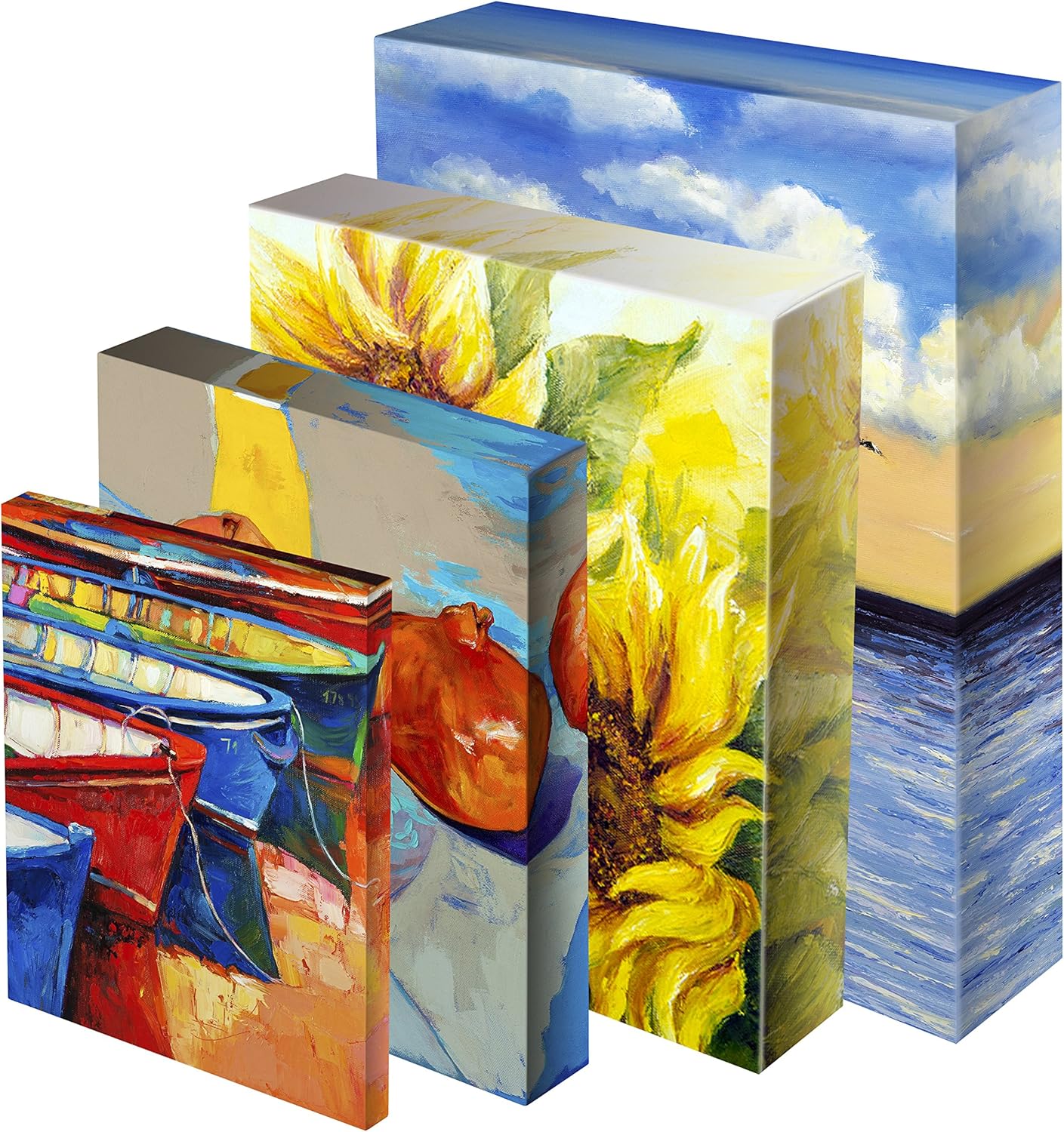 The Edge All Media Deluxe Pre-Stretched Canvas for Painting with Paintable Edges, Box of 3, 1.5" Deep, 12" X 12"