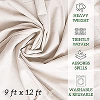 Vista 4 de GREEN LIFESTYLE Telas de lona multiusos de lienzo de algodón - Paño de caída para pintar, cubierta de piso, protección resistente para muebles