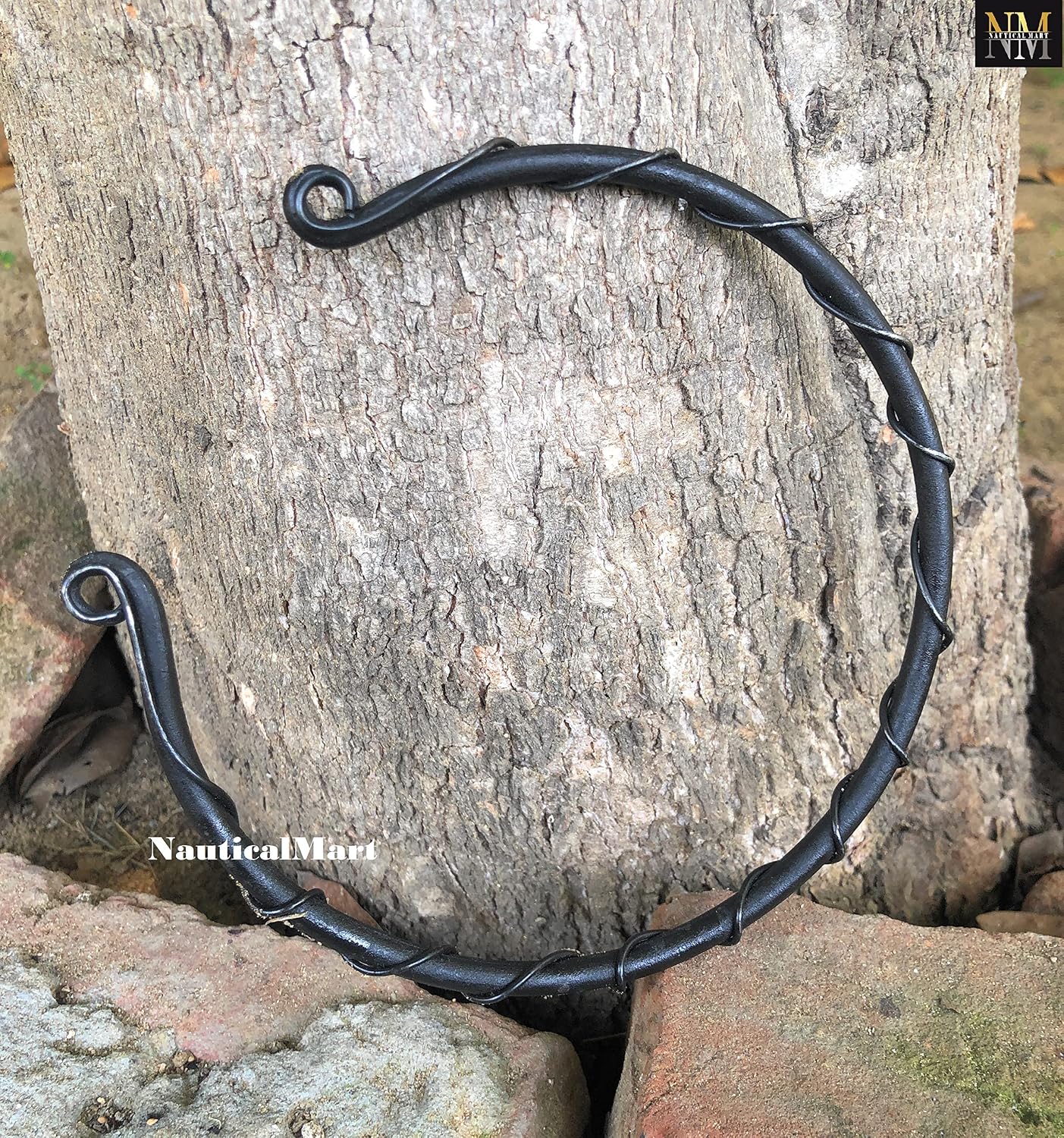 Nautical-Mart Hand Forged Iron Torc Celtic Necklace Viking Torque Handmade Lady of The Realm, Handcrafted Twisted Choker Torc Neck Piece, Norse Necklace, Authentic Viking Neckband Jewellery