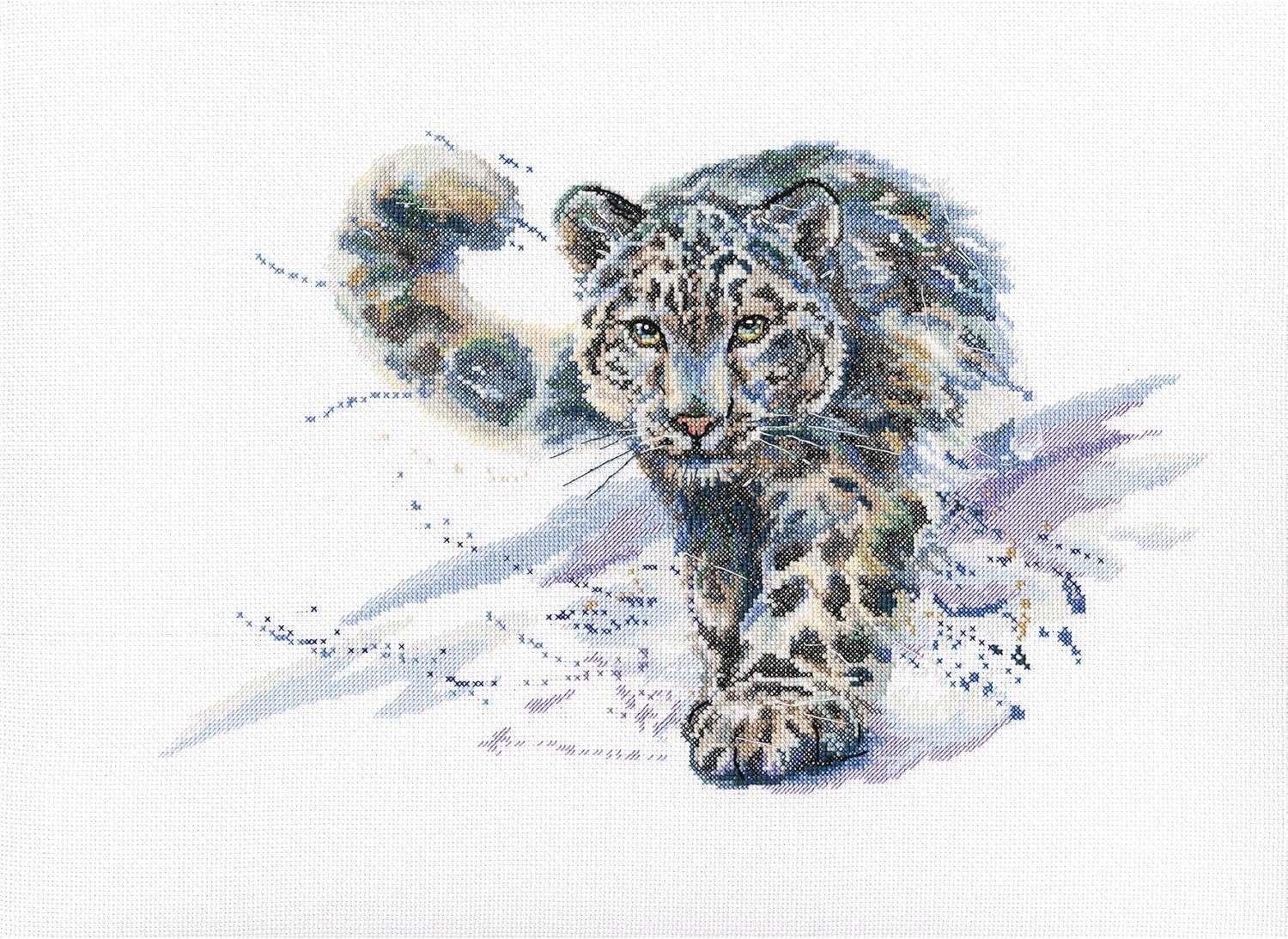 RTO Snow Leopard (16 Counted Cross Stitch Kit 14.25X9