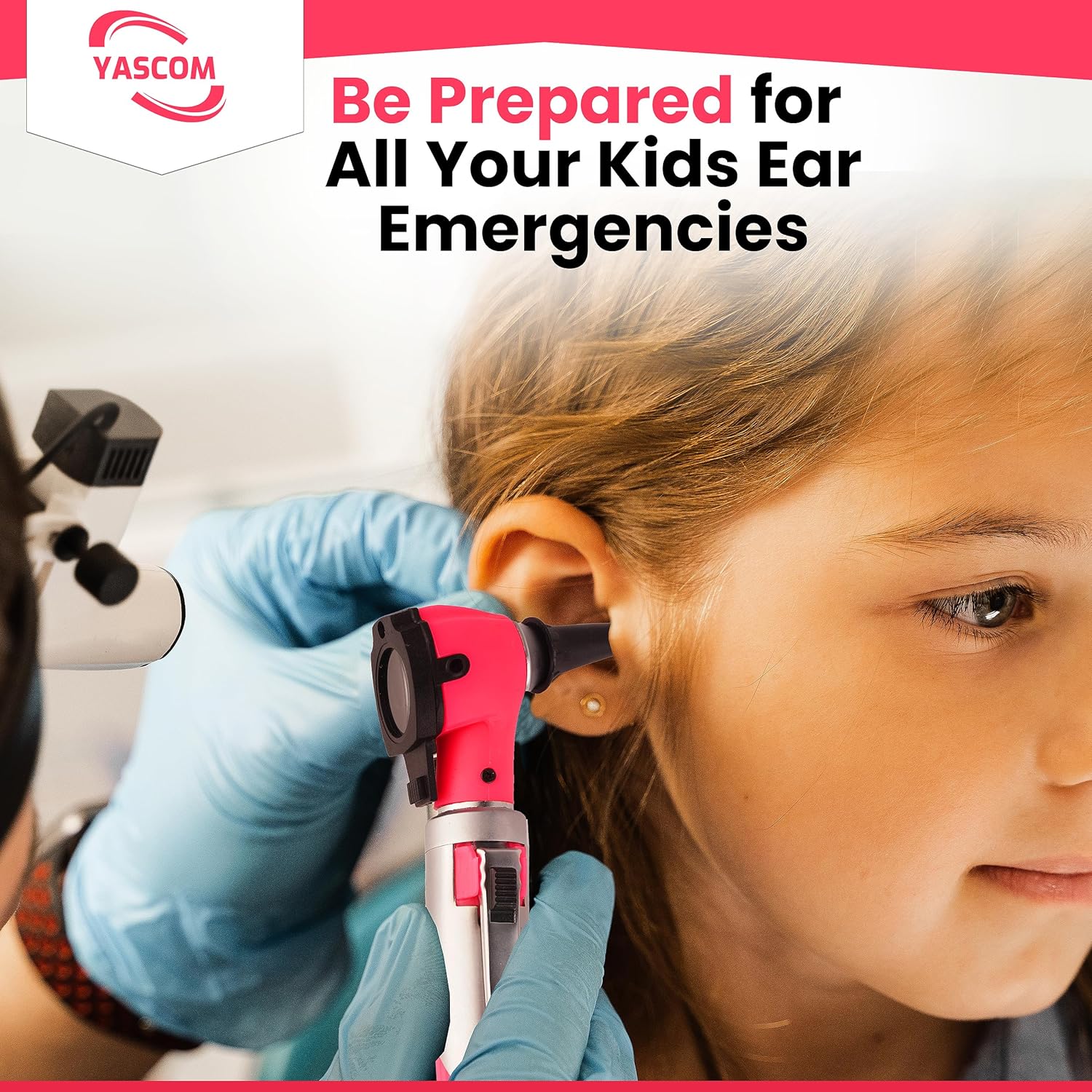 Otoscope - Ear Scope Otoscope with Light, Ear Checker Otoscope, Pocket Size Ear Otoscope with 10x Specula & Case, Ear Otoscope for Kids, Nurses & Doctors (Pink)