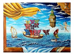 Eugene Poliarush Original Oil on Canvas Timeless Ocean Only one of Kind Hand-Signed Surrealist Ocean Fine Art