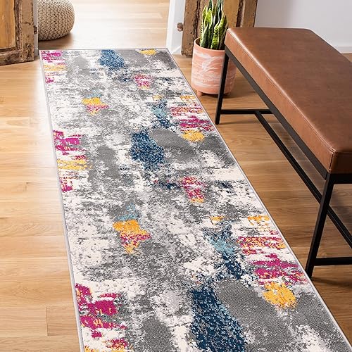 Miniatura 6 de Rugshop Cardiff - Alfombra abstracta contemporánea, resistente a las manchas, suave, 2 x 3 pies, multicolor