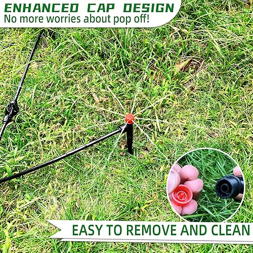 Miniatura 6 de 30 emisores de riego por goteo a presión para tubos de riego de 14 de pulgada, pulverizador de emisor de goteo ajustable de 360 grados con estaca,