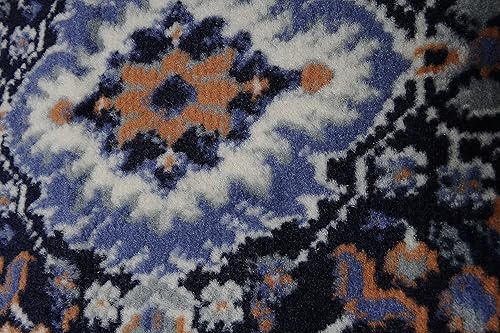 Miniatura 117 de Home Dynamix Premium Sakarya - Tapete tradicional con borde y medallón, gris, tapete rectangular de 7 pies 8 pulgadas x 10 pies 7 pulgadas Azul