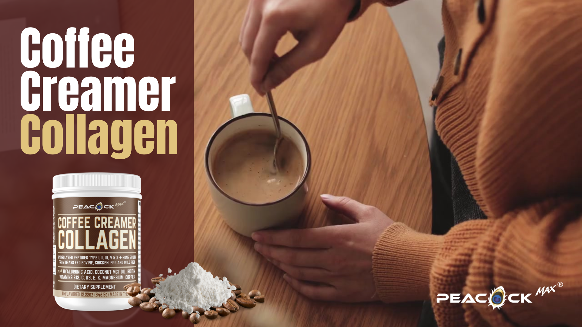 Amazon.com: Peacock Max Collagen Keto Coffee Creamer Powder 12.2