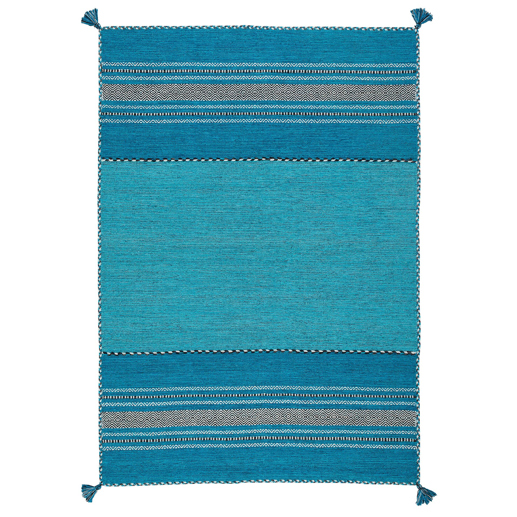 Pergamon Navarro - Tapis Kilim Naturel - Turquoise - 6 Tailles Disponibles