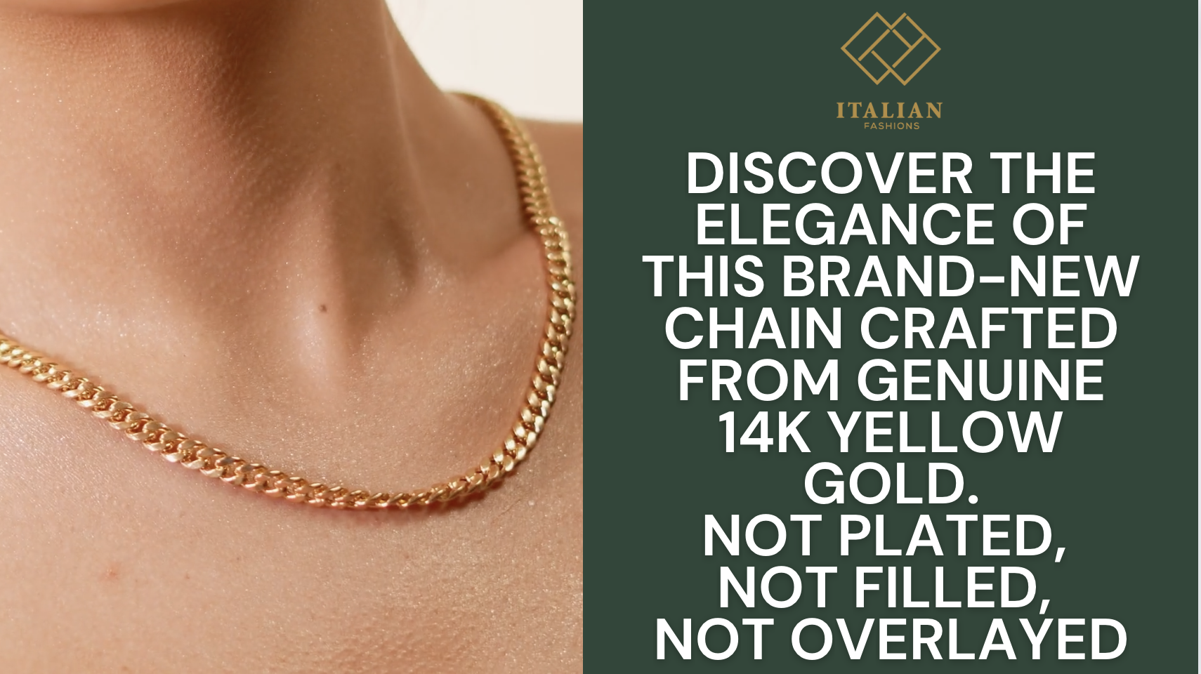 Italian Fashions 14K Solid Gold Italian Diamond Cut Yellow Gold